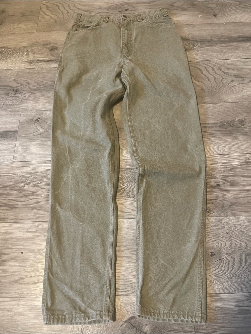 Vintage Men's Relaxed Grey Straight Jeans